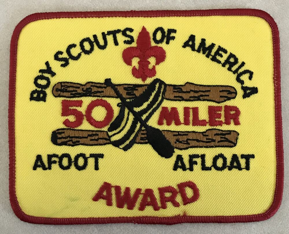 Vintage BSA Boy Scouts Of America Afoot Afloat 50 Miler Award Sew On Patch
